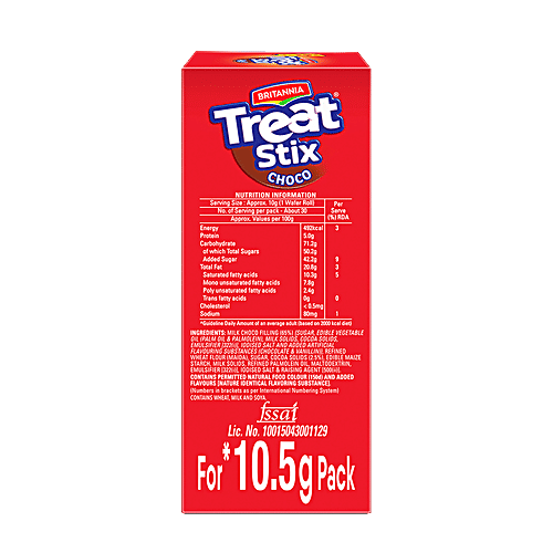 Buy Britannia Treat Stix Choco Filled Wafer Biscuits, Crispy Online