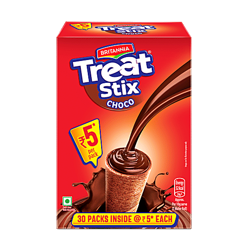 Buy Britannia Treat Stix Choco Filled Wafer Biscuits, Crispy Online