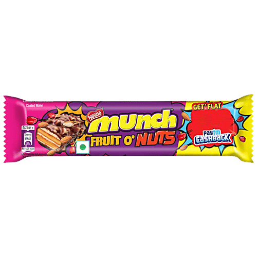 Buy Nestle Munch Fruit O' Nuts Chocolate Coated Crunchy Wafer Bar
