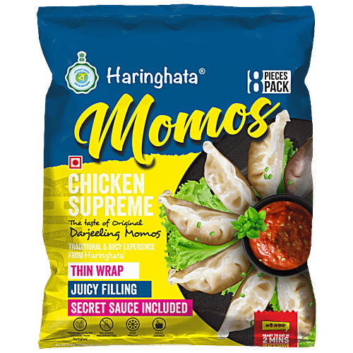 Haringhata Momos Momos - Chicken Supreme, Ready To Steam/ Fry, 240 g  