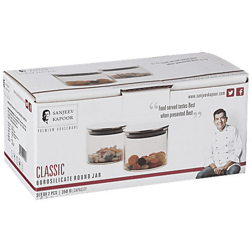 Buy Sanjeev Kapoor Jar/Container With Metal Lid Borosilicate Glass