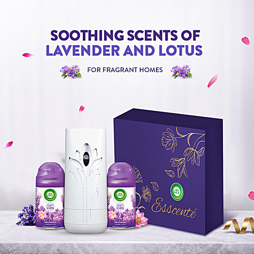 Airwick Air Freshener Gift Kit, Lavender & Lotus, 3 pcs (Machine + 2 Refills x 250ml) 