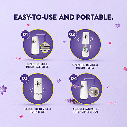 Airwick Air Freshener Gift Kit, Lavender & Lotus, 3 pcs (Machine + 2 Refills x 250ml) 