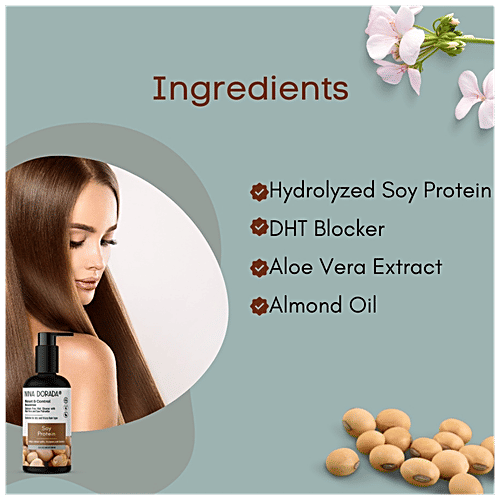 Nina Dorada Soy Protein Shampoo With DHT Blocker - Itchy Scalp, Repairs Hair Damage, Curly & Frizzy Hair, 300 ml