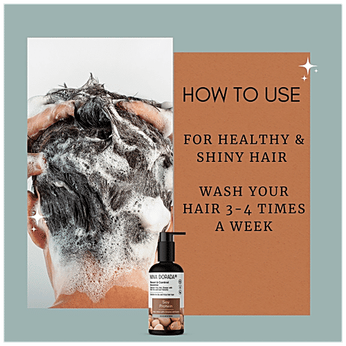 Nina Dorada Soy Protein Shampoo With DHT Blocker - Itchy Scalp, Repairs Hair Damage, Curly & Frizzy Hair, 300 ml