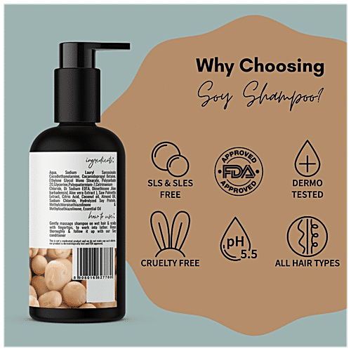 Nina Dorada Soy Protein Shampoo With DHT Blocker - Itchy Scalp, Repairs Hair Damage, Curly & Frizzy Hair, 300 ml