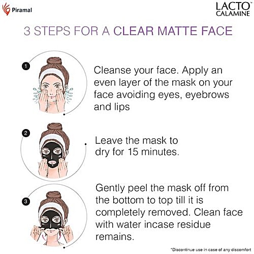 Lacto Calamine Peel Off Mask With Activated Charcoal & Vitamin E - Deep Pore Cleansing, 120 g  