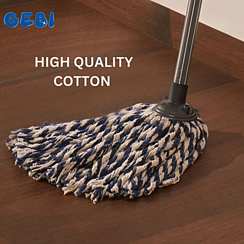 Gebi  Round Mop - Plastic, With Rod, Blue, 1 pc  