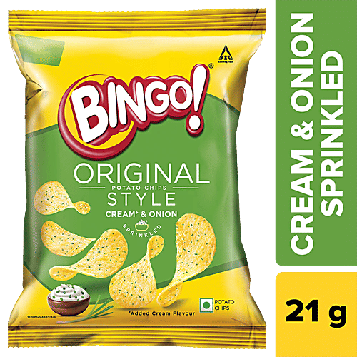 Buy Bingo! Original Style Potato Chips Cream & Onion Online at Best