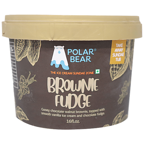 Polar Bear Ice Cream Sundae - Brownie Fudge, 480ml Tub