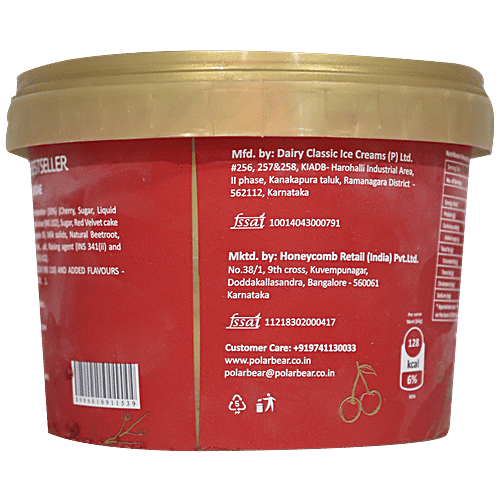 Polar Bear Ice Cream Sundae - The Red Velvet, 480 ml Tub 