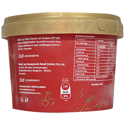 Polar Bear Ice Cream Sundae - The Red Velvet, 480 ml Tub 