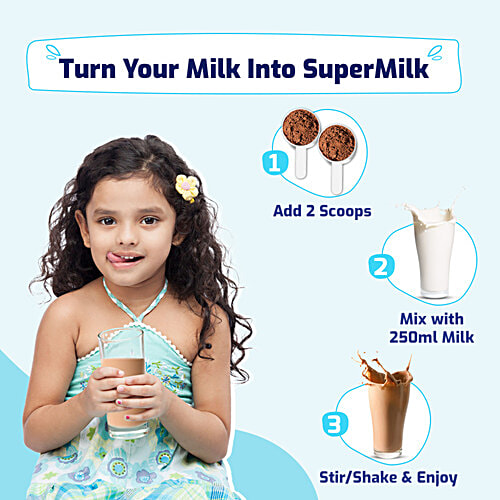 Gritzo Supermilk For 2-6 Yrs Protein & Nutrition Drink Mix - Double Chocolate, 400 g  