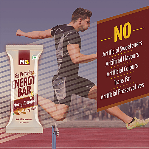 MuscleBlaze Energy Bar - 8g Protein, No Chemicals, Nutty Delight, 50 g (Pack of 6)