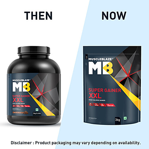 MuscleBlaze Super Gainer XXL - 67.5g Protein, Chocolate, 3 kg  