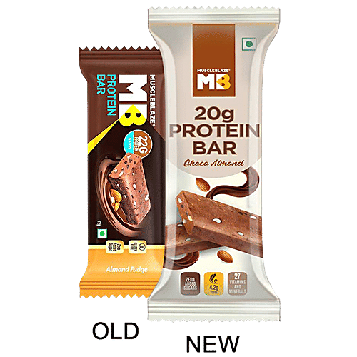 Buy MuscleBlaze 22g Protein Bar No Added Sugars, Almond Fudge Online
