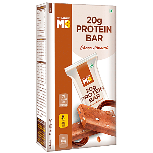 Buy MuscleBlaze 22g Protein Bar No Added Sugars, Almond Fudge Online