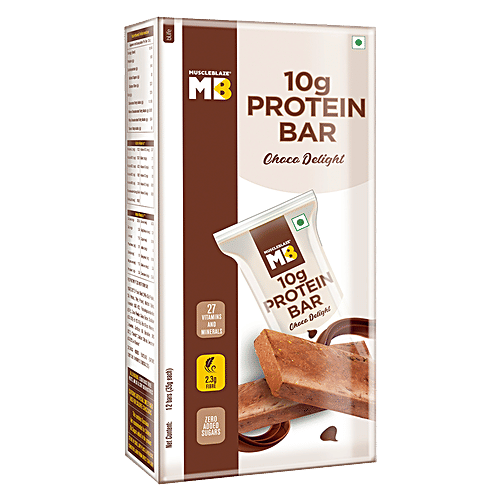 Buy MuscleBlaze 10g Protein Bar Zero Added Sugars, Choco Delight