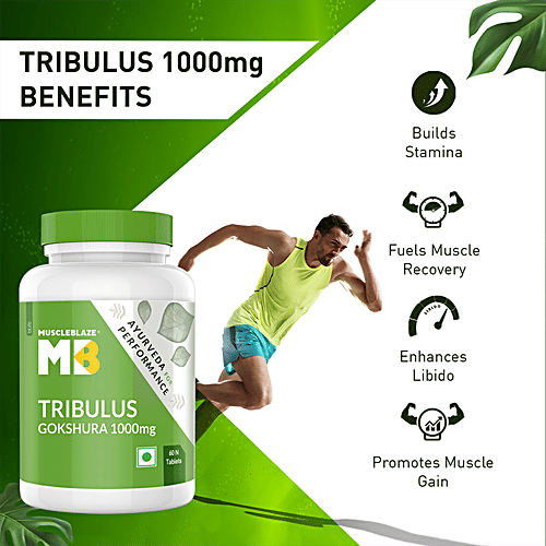 MuscleBlaze Tribulus Gokshura 1000mg Tablets, 60 pcs  Ayurveda for Performance