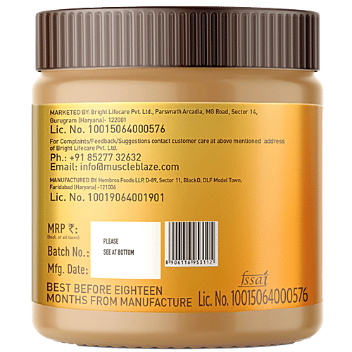 Buy MuscleBlaze Peanut Butter With Added Omega, No Oil Separation
