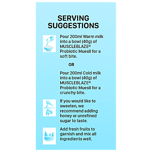 Buy Muscleblaze Muesli With Probiotic, No Added Sugar, Multigrain Flakes, CholesterolFree