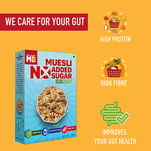 Buy Muscleblaze Muesli With Probiotic, No Added Sugar, Multigrain Flakes, CholesterolFree