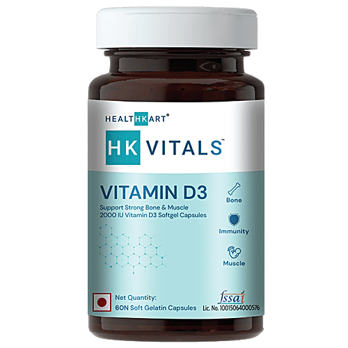Buy HealthKart HK Vitals Vitamin D3 2000 IU Softgel Capsule Supports Immunity Online at Best