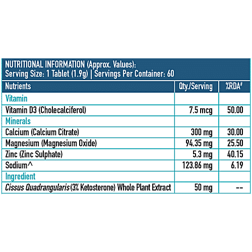 Healthkart HK Vitals Calcium Magnesium & Zinc Supplement Tablet With Vitamin D3 - For Joint Support, 60 pcs  