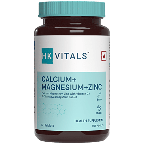Healthkart HK Vitals Calcium Magnesium & Zinc Supplement Tablet With Vitamin D3 - For Joint Support, 60 pcs  