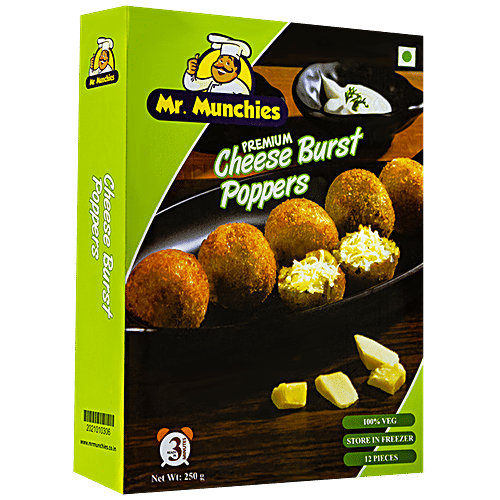 Mr. Munchies Premium Cheese Burst Poppers, 12 pcs Tray Pack