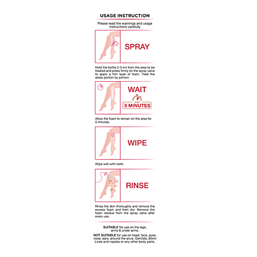 Buy Vcare Hair Removal Spray Foam For Silky Smooth Skin Online at