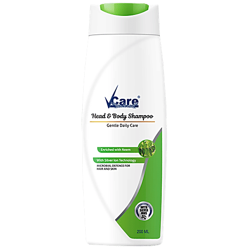 Vcare Head & Body Shampoo - With Neem, Silver Ion Technology, 200 ml