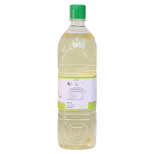 Heartplus Cold-pressed Coconut Oil - For Skin, Hair & Cooking, 1 L  