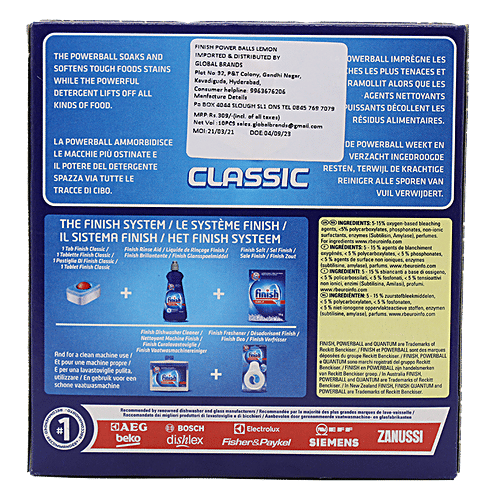 Buy Finish Classic Dishwasher Tablet Removes Tough Stains, Lemon