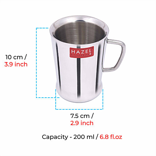 Hazel Stainless Steel Green Tea/Coffee Spice Cup - Big, 200 ml  