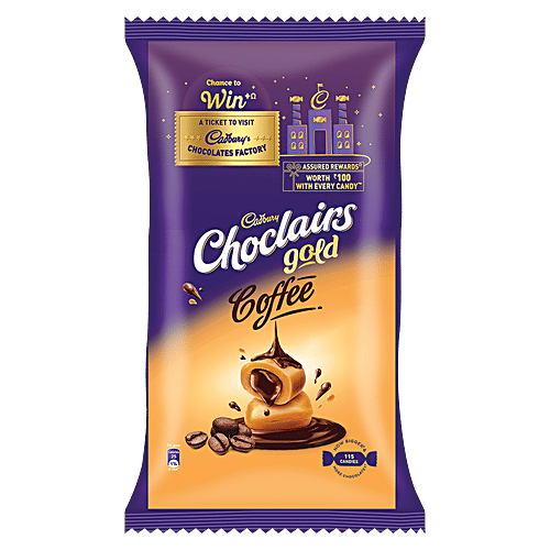 Cadbury Choclairs Chewy Choco Centre Toffee - Choclairs Gold Coffee , 115 Units, 655.5 g
