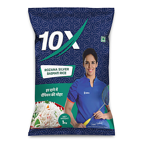 10X Basmati Rice - Rozana Silver Premium Quality, 1 kg  