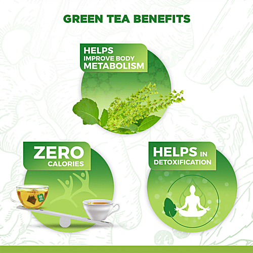 Dabur Vedic Suraksha Green Tea - Immunity Booster, With The Goodness Of 5 Ayurvedic Herbs, 150 g  