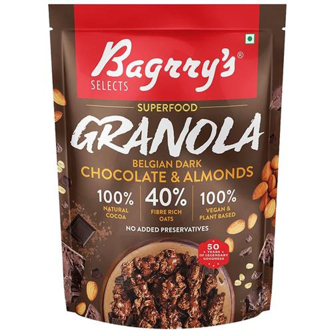 Bagrrys Bagrry`S Granola - Belgian Dark Chocolate & Almonds 400 g Pouch, 400 g Pouch