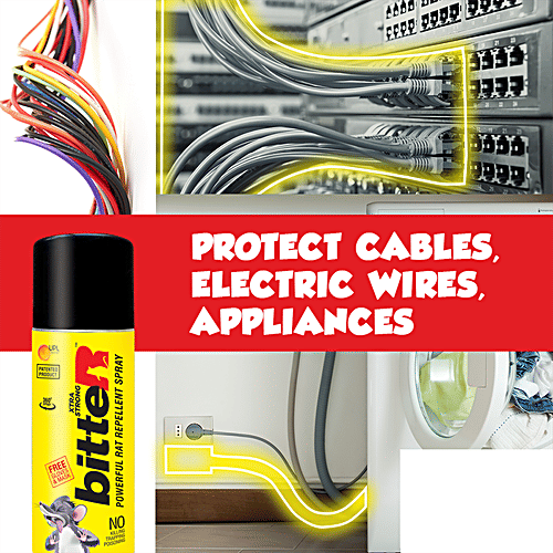 Bitter Powerful Rat Repellent Spray - Prevents Rat Bitting, For Use On Vehicles, Home Etc., 180 ml  Prevents Rat Bitting
 Xtra Strong Bitter Spray