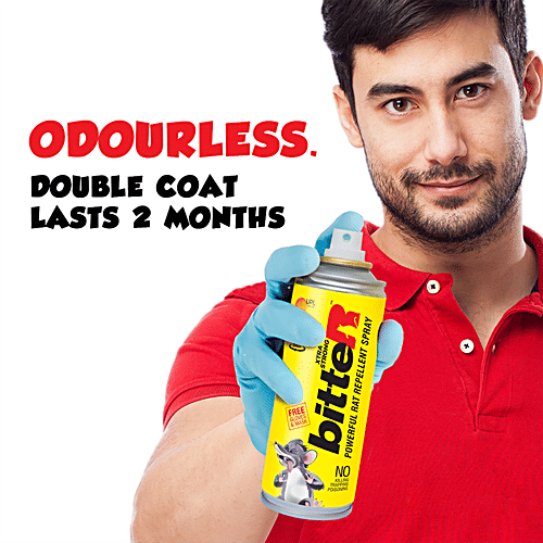 Bitter Powerful Rat Repellent Spray - Prevents Rat Bitting, For Use On Vehicles, Home Etc., 180 ml  Prevents Rat Bitting
 Xtra Strong Bitter Spray