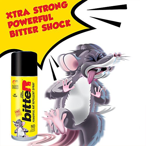 Bitter Powerful Rat Repellent Spray - Prevents Rat Bitting, For Use On Vehicles, Home Etc., 180 ml  Prevents Rat Bitting
 Xtra Strong Bitter Spray