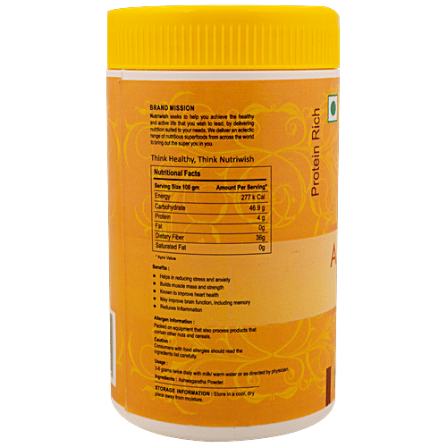 Nutriwish Ashwagandha Powder Superfood - For Weight Management, Rich In Vitamin, 200 g  