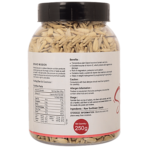Buy NUTTING ELSE Raw Sunflower Seeds Rich In Fibre, Plant Based