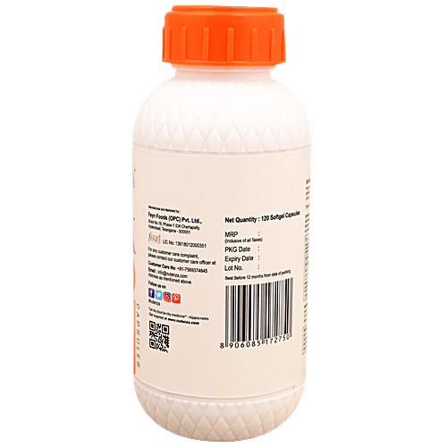 Nutenza Flax Seed Oil Capsules - Cold Compressed, Rich In Omega 3, 6, 9, 120 pcs