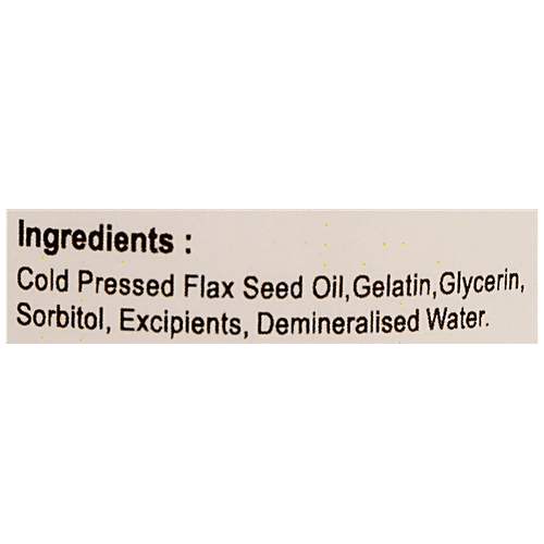 Nutenza Flax Seed Oil Capsules - Cold Compressed, Rich In Omega 3, 6, 9, 120 pcs