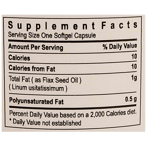 Nutenza Flax Seed Oil Capsules - Cold Compressed, Rich In Omega 3, 6, 9, 120 pcs