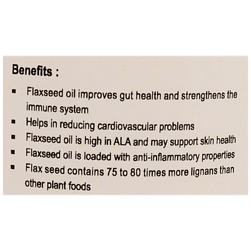 Nutenza Flax Seed Oil Capsules - Cold Compressed, Rich In Omega 3, 6, 9, 120 pcs