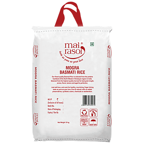 Mai Rasoi BASMATI RICE/CHAWAL - MOGRA, BROKEN GRAINS/TUKDA, 10 kg Bag 