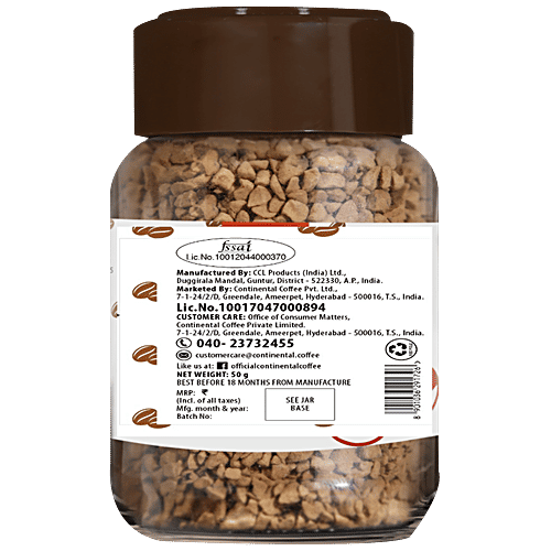 Continental Coffee Hazelnut Flavoured Coffee, 50 g Jar